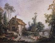 Francois Boucher Landscape with a Watermill oil painting artist